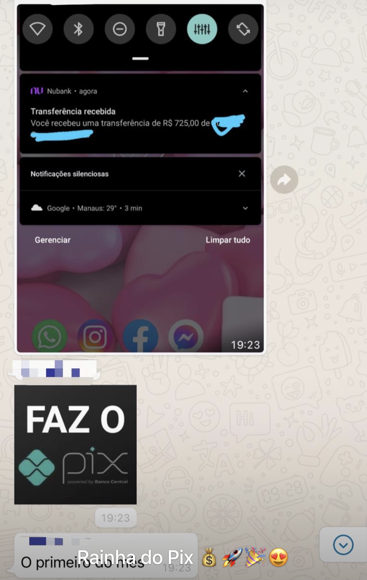 Não é atoa que ela é a Rainha do PIX 
Que venha os próximos !!!
Sucesso e prosperidade!!