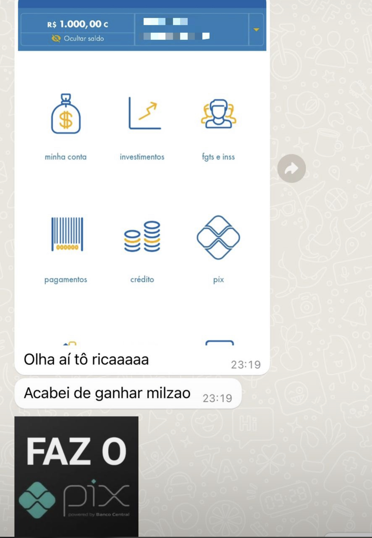 Ela faz o salário dela!
Mil na conta para iniciar o mês 